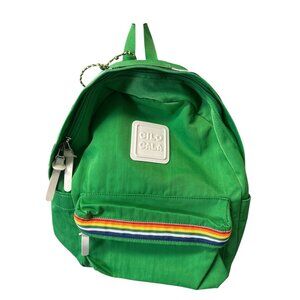Cilocala Green Nylon Backpack With Rainbow Zipper Accent & Adjustable Straps